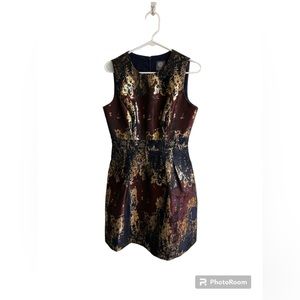 Vince Camuto Women's Metallic Jacquard Sleeveless Dress